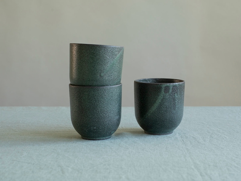 Set of TWO Handmade Pottery Coffee Cups 2 Ceramic Espresso Etsy