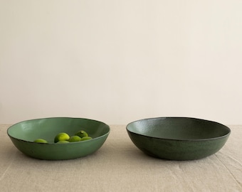 Handcrafted Gray Ceramic Serving Bowl