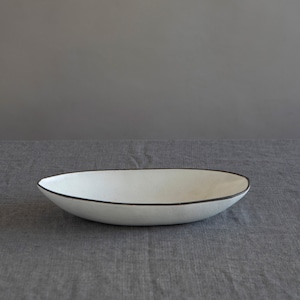 Large Oval Ceramic Serving Bowl, Modern Ceramic Bowl, Unique Fruit Bowl, Black Or White Bowl, Gift For Mom image 7