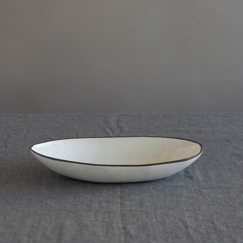 Large Oval Ceramic Serving Bowl Modern Ceramic Bowl Unique Etsy