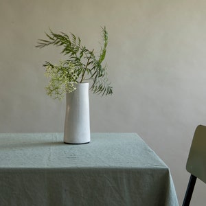 White Ceramic Vase, Pottery Pitcher, Stoneware Vase, Kitchen Home Decor, Modern Carafe, Flower Bud Vase, Wedding Gift