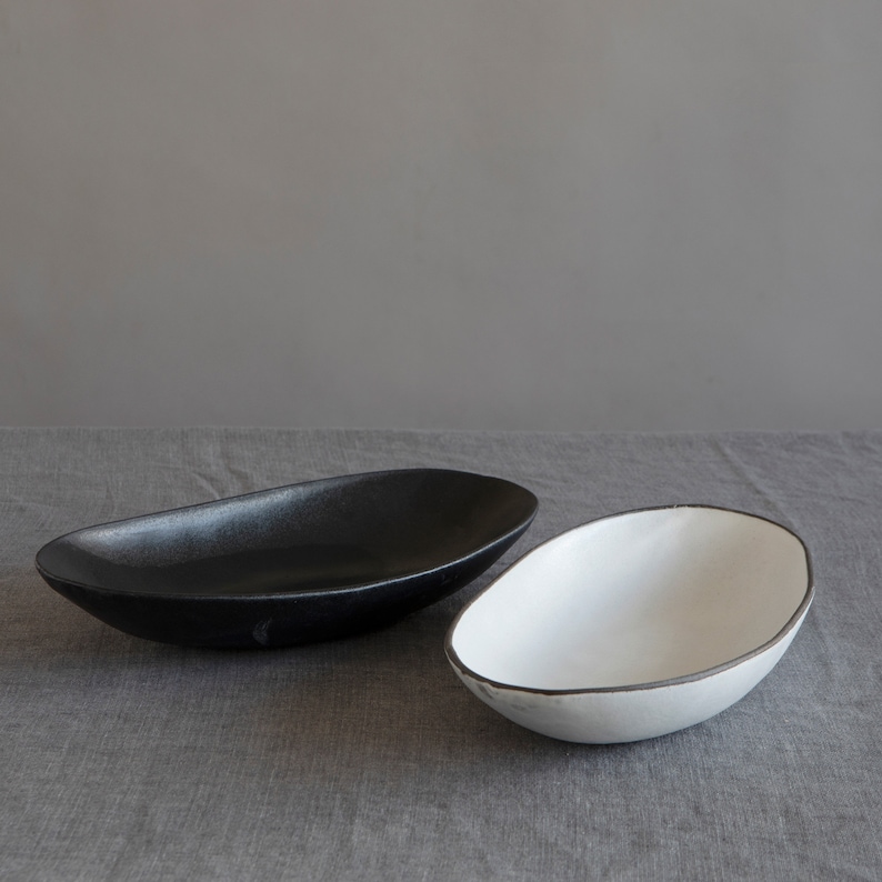 Large Oval Ceramic Serving Bowl Modern Ceramic Bowl Unique Etsy UK