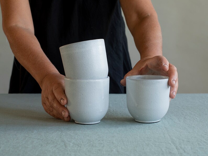 Set of TWO Handmade Pottery Coffee Cups 2 Ceramic Espresso Etsy