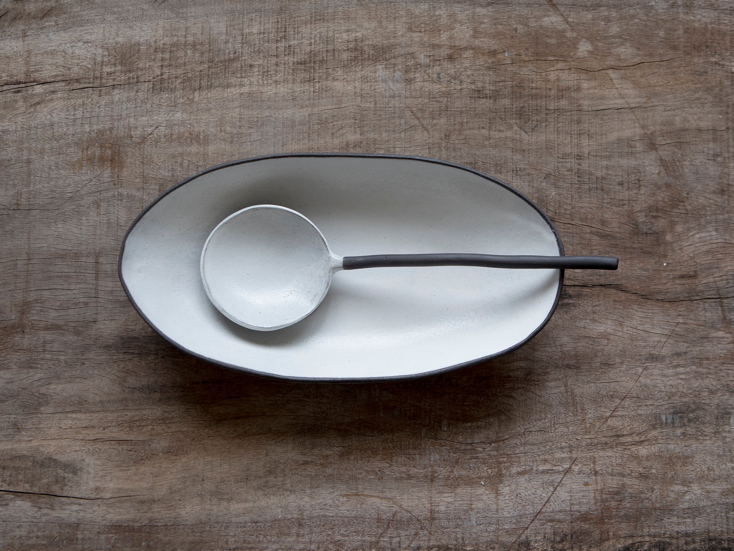 Large Oval Ceramic Serving Bowl Modern Ceramic Bowl Unique Etsy