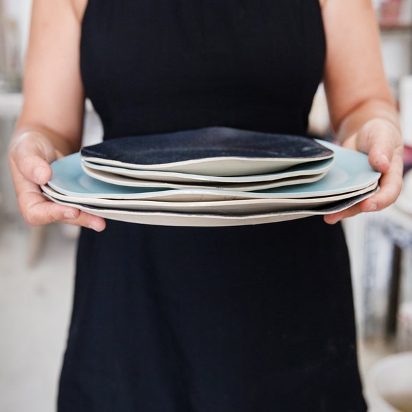 Ceramic Plate, Serving Plate,  White Ceramic Plate,Ceramic Platter Decorative Plate, Ceramic Serving Plate, Rustic Plate, Housewarming Gift.