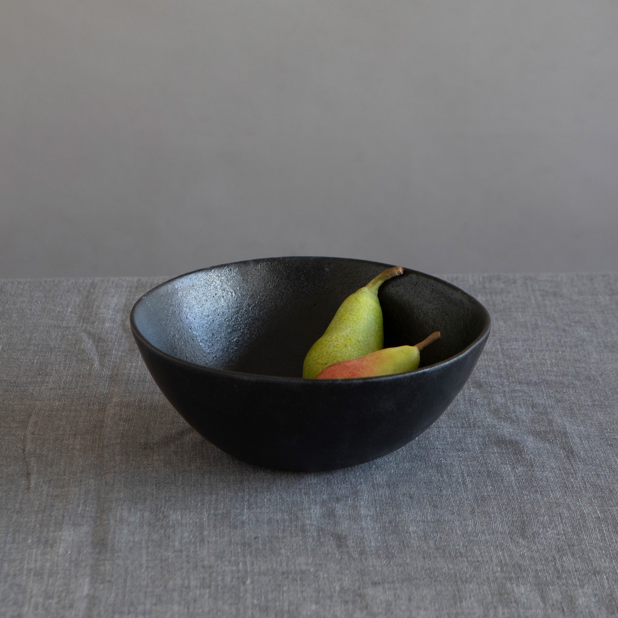 Handmade Salad Bowls Modern Ceramic Bowl Black Pottery Etsy
