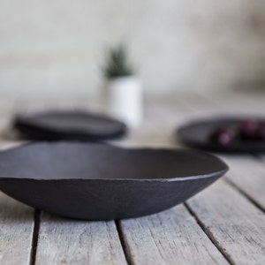 Black Bowl, Ceramic Bowl, Black Porcelain Bowl, Serving Bowl, Pottery Bowl , Ceramic Fruit Bowl, Rustic Bowl, New Home Gift , Wedding Gift