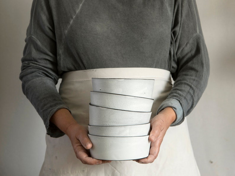 Ceramic Soup Bowl, Soup Bowls Set, Serving Bowls, Ceramic Set Of 4, Modern Ceramic Bowl. Cereal Bowls, White Ceramic Bowl, Wedding Gift image 1