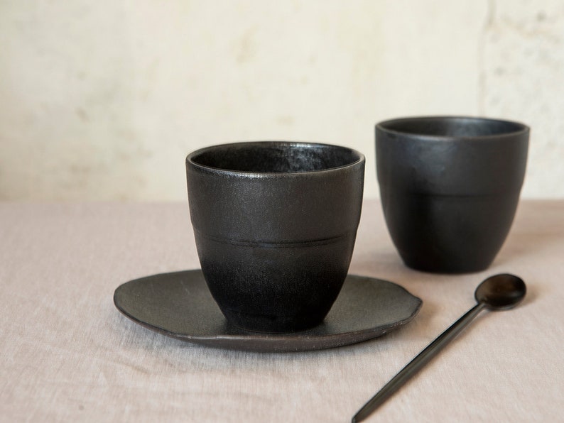 Ceramic Coffee Mug, Ceramic Cups Set of 2, Ceramic Mug, Handmade Coffee Mug, Coffee Lovers Gift, Cappuccino Mug, Tea Mug, Wedding Gift image 5