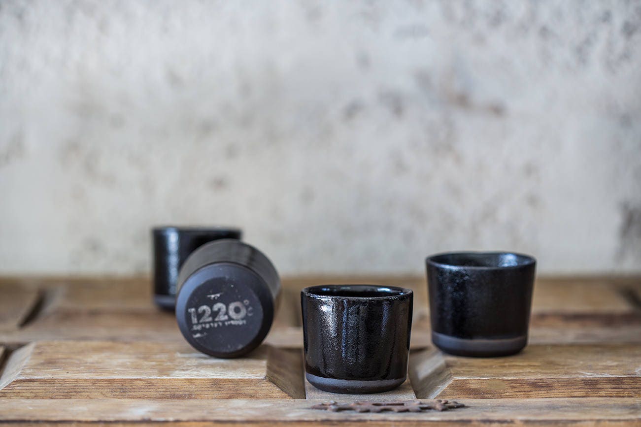 Ceramic Espresso Cups Set in Black Modern Espresso Cups Etsy