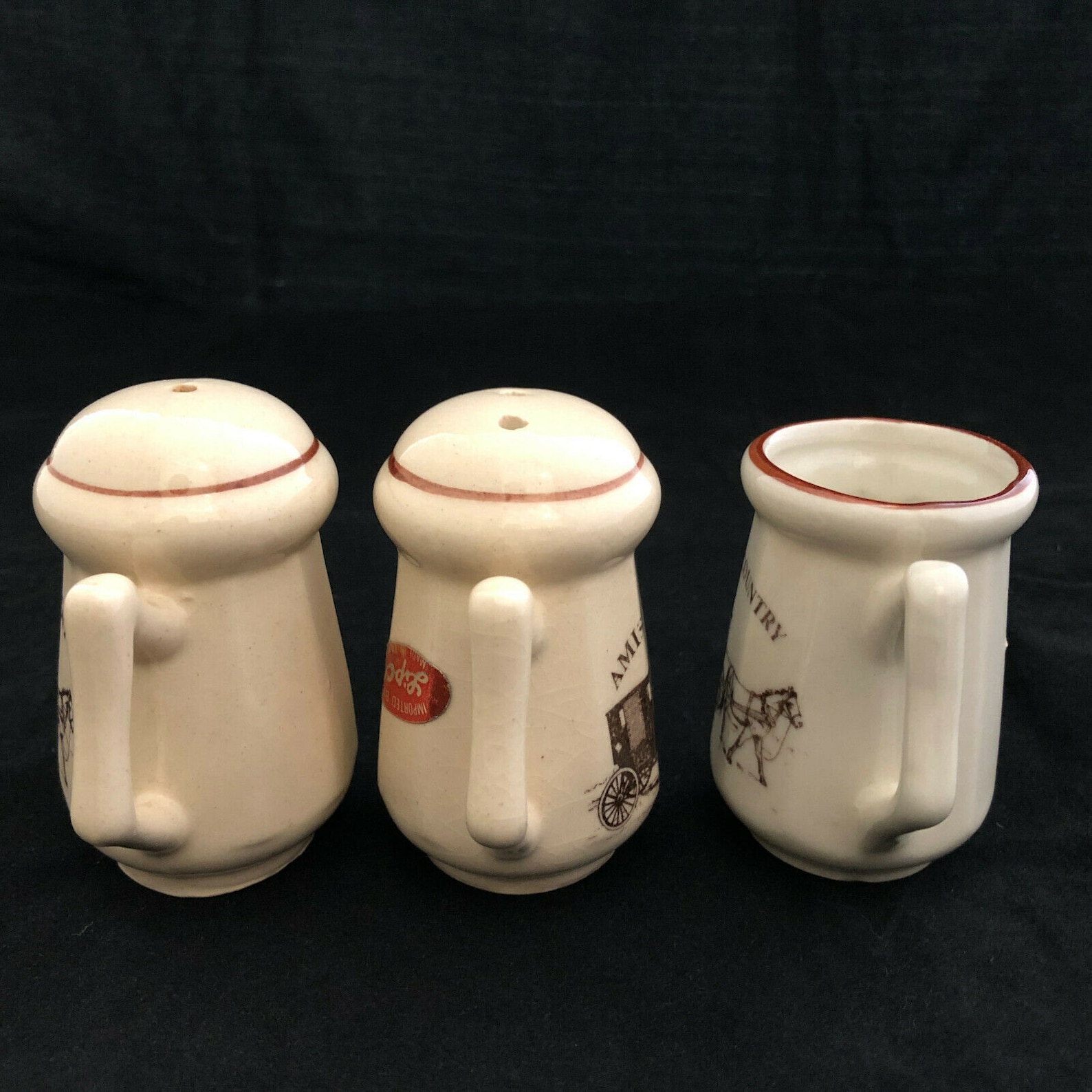 Set of Three Vintage Amish Country Salt and Pepper Shakers Etsy