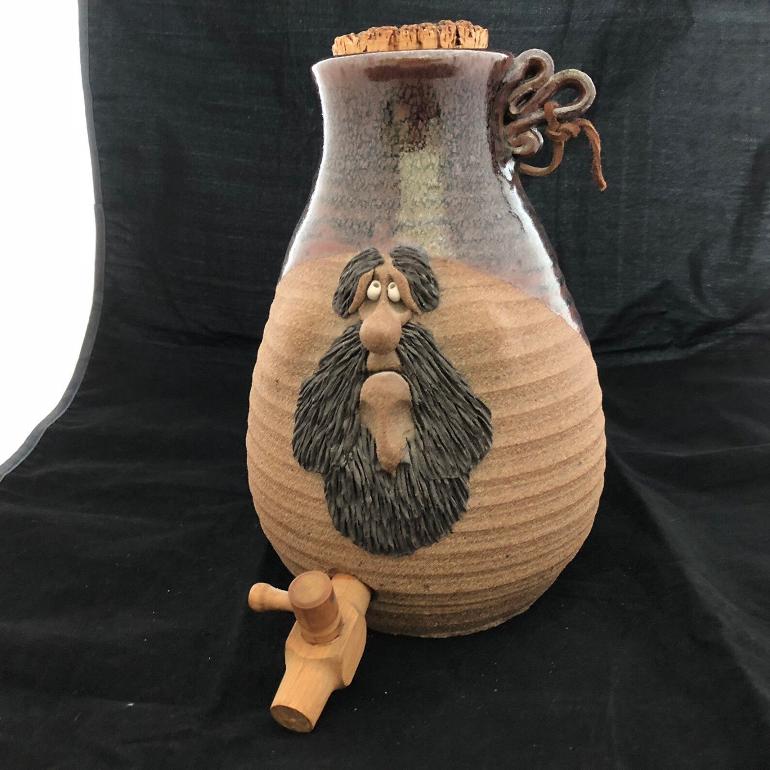 Stoneware Funny Face Jug With Cork Man With a Beard & Mustache Etsy