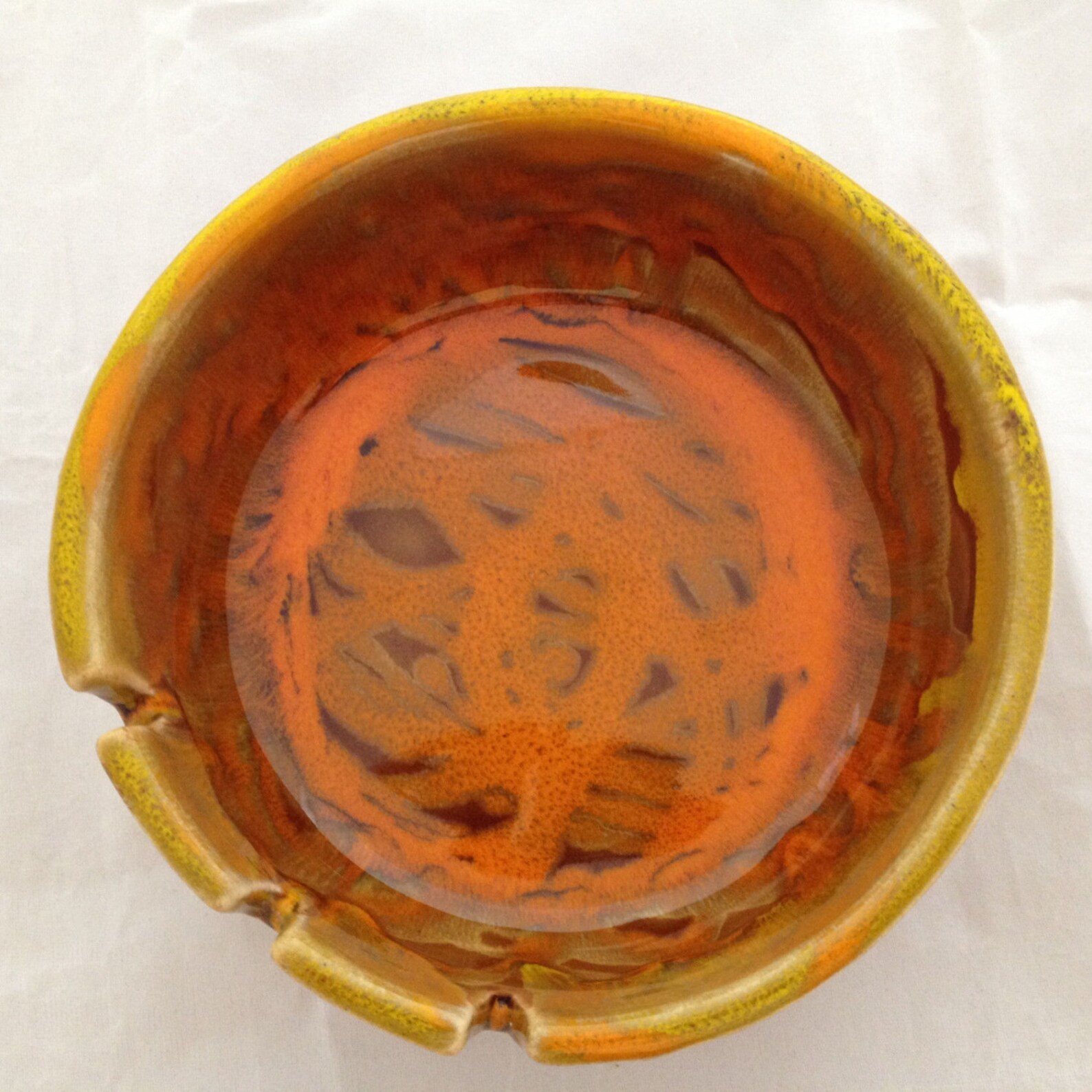 Vintage California Original Pottery Ashtray 774 Tie Dyed Etsy