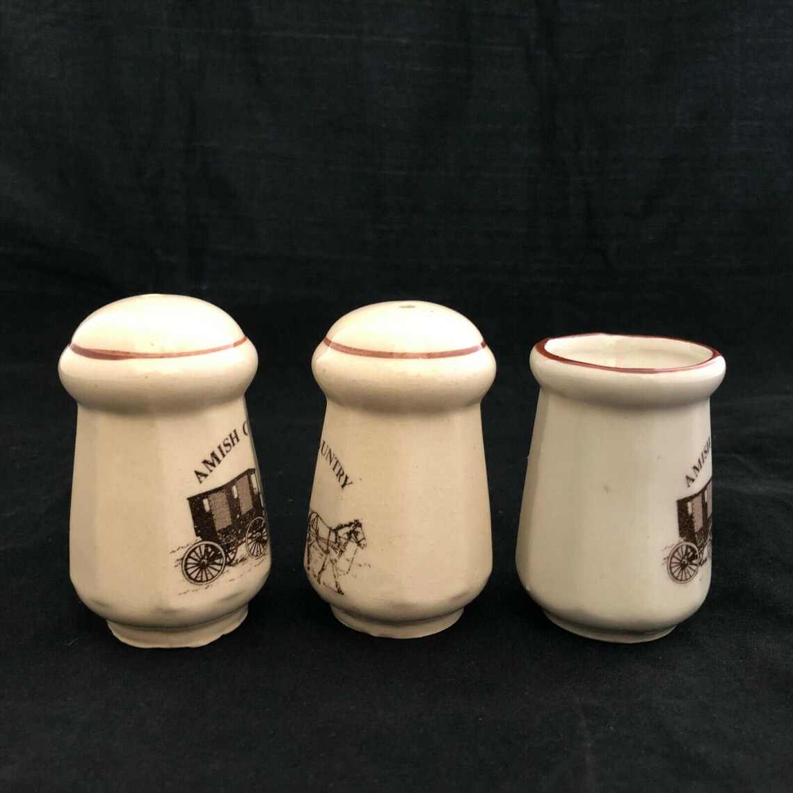Set of Three Vintage Amish Country Salt and Pepper Shakers Etsy
