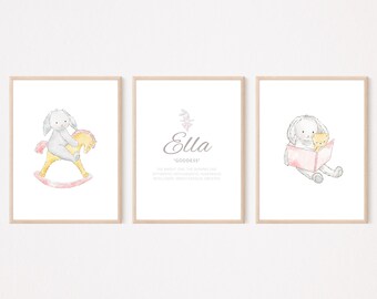 Ella name meaning, name art, baby shower gift, girls room decor, nursery name sign, instant download, girl gift