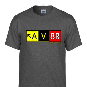 Aviation Pilot T-Shirt! AV8R (Aviator) Taxiway Sign Graphic T-Shirt (Classic Fit)