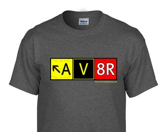 Aviation Pilot T-Shirt! AV8R (Aviator) Taxiway Sign Graphic T-Shirt (Classic Fit)