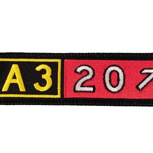 Airbus A320 Taxiway Sign Embroidered Keychain. Aviation Gifts for Pilots!