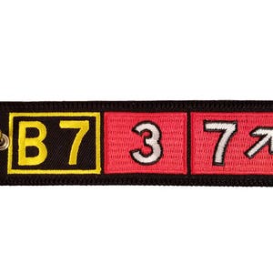 Boeing 737 Taxiway Sign Embroidered Keychain. Aviation Gifts for Pilots!