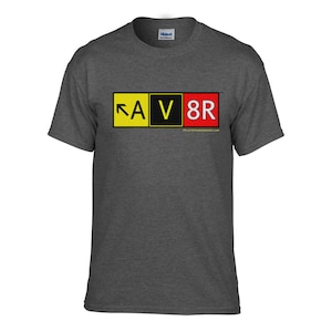 Aviation Pilot T-Shirt! Airport Taxiway Sign Graphic T-Shirt (AV8R/Airbus A320/Boeing 737/Cessna 172)