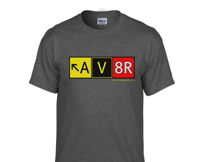 Aviation Pilot T-Shirt! Airport Taxiway Sign Graphic T-Shirt (AV8R/Airbus A320/Boeing 737/Cessna 172)