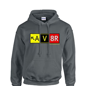 AV8R Aviator Taxiway Sign Hoodie Sweatshirt Aviation Apparel for Pilots and Enthusiasts image 1