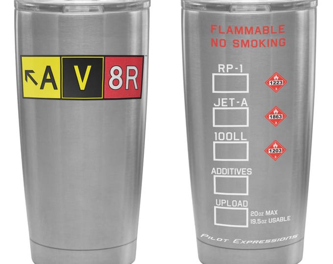 AV8R Taxiway Sign 20 oz Stainless Steel Insulated Tumbler