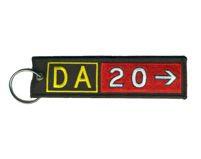 Diamond DA20 Taxiway Sign Embroidered Keychain. Aviation Gifts for Pilots!