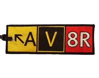 Flight Crew Luggage Tag. The AV8R (Aviator) Taxiway Sign. Aviation Gifts for Pilots! (Embroidered)