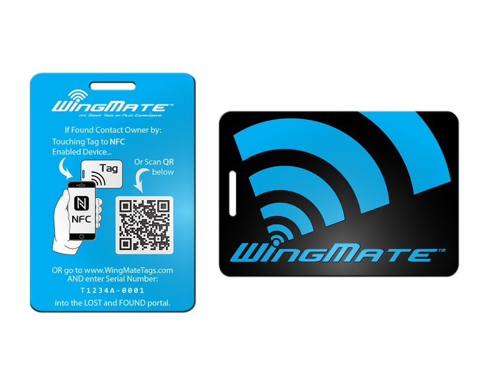 WingMate Traveler Passive Tracking Smart Luggage Tag with Web App! Protect your valuables while on the go! Luggage and Travel Accessory