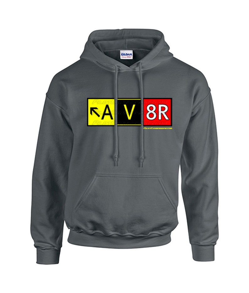 AV8R Aviator Taxiway Sign Hoodie Sweatshirt Aviation Apparel for Pilots and Enthusiasts image 1
