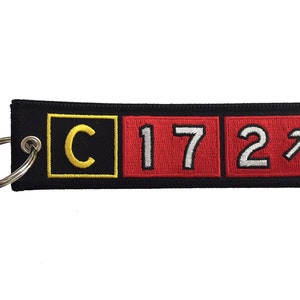 Cessna 172 Taxiway Sign Embroidered Keychain. Aviation Gifts for Pilots!