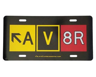 AV8R Taxiway Sign Aluminum Decorative License Plate