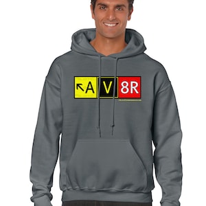 AV8R Aviator Taxiway Sign Hoodie Sweatshirt Aviation Apparel for Pilots and Enthusiasts image 2