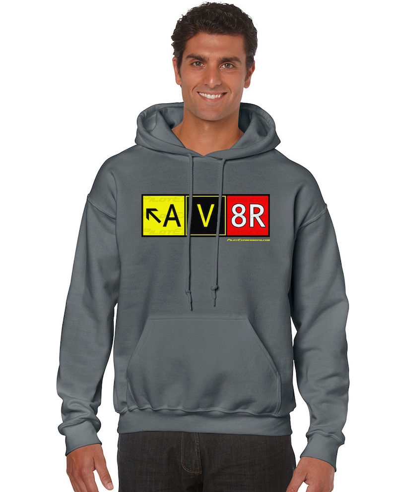 AV8R Aviator Taxiway Sign Hoodie Sweatshirt Aviation Apparel for Pilots and Enthusiasts image 2