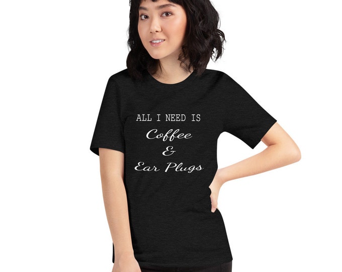 Coffee and Ear Plugs Short-Sleeve Unisex Aviation T-Shirt