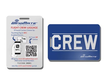 WingMate Passive Tracking Smart Luggage Tag with Web App: CREW Tag. Protect your assets while on the go! Pilot and Flight Attendant gear.