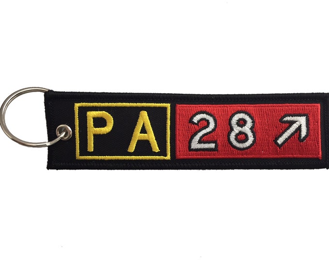 Piper Aircraft PA28 Series Taxiway Sign Embroidered Keychain. Aviation Gifts for Pilots!