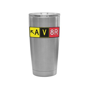 AV8R Taxiway Sign 20 oz Stainless Steel Insulated Tumbler! Aviation gift and accessories for pilots.