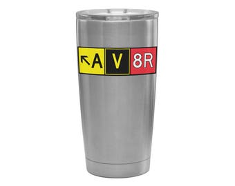 AV8R Taxiway Sign 20 oz Stainless Steel Insulated Tumbler! Aviation gift and accessories for pilots.