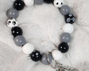 paw print stretch wristlet keychain