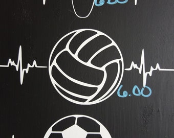 Volleyball Heartbeat Decal – 6" Vinyl Sticker, Sports Gift