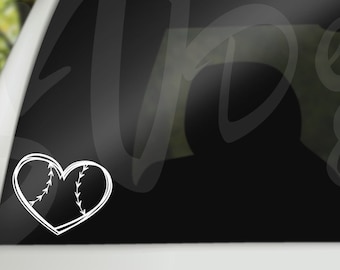 Baseball/Softball Heart Decal