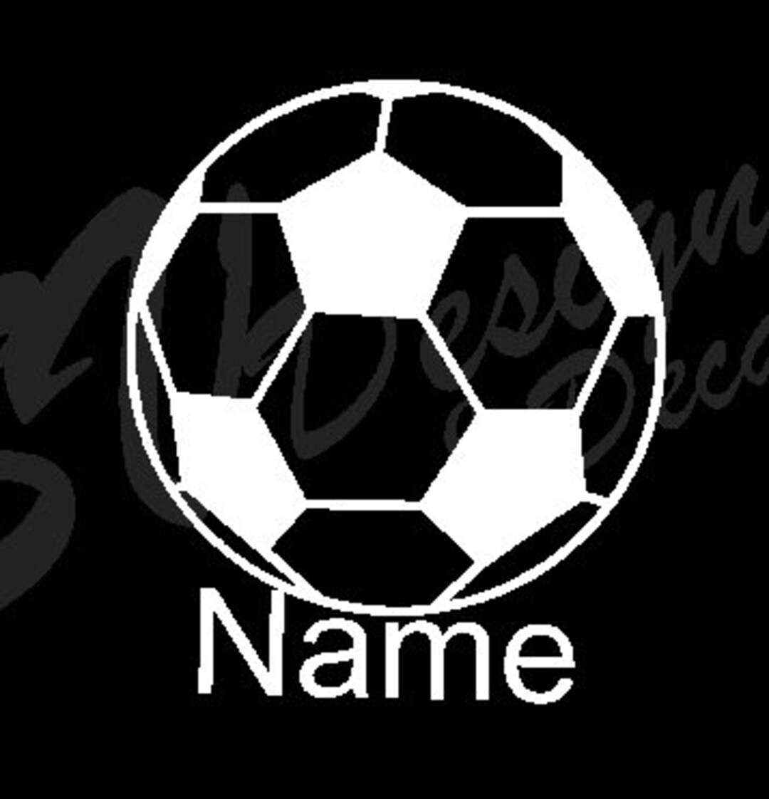 Custom Soccer Ball Name Decal Etsy