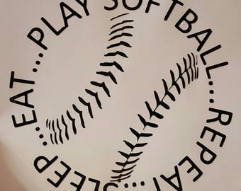 Eat, Sleep, Play Softball Decal