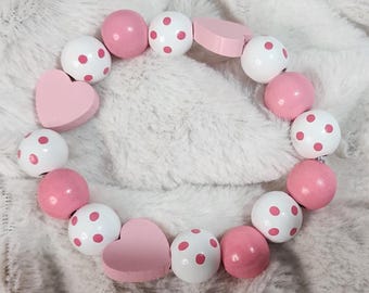 stretchy wooden bead keychain