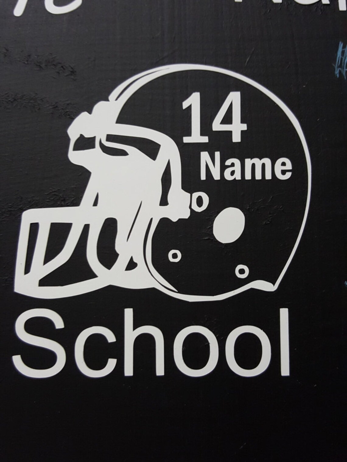 Football Helmet Name Decal Etsy