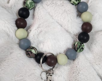 Camo Print Wristlet Keychain