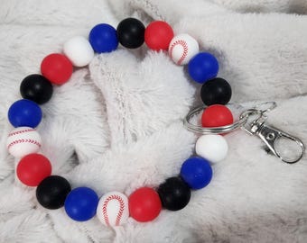 Baseball Wristlet Keychain
