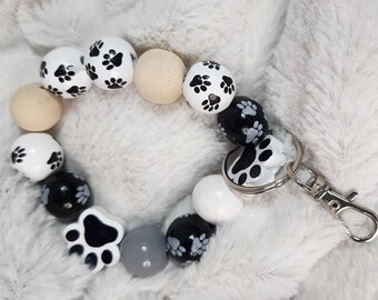 keychain stretchy paw print